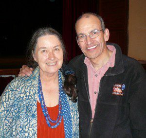 Susan Hall with Ted Barris at her retirement celebration in Uxbridge on May 15, 2011.