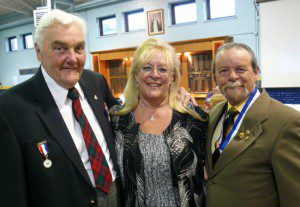 Portraits of Honour artist Dave Sopha (l) with his wife Penny and special guest veteran Don Kerr.