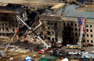 The aftermath of the 9/11 attack on the Pentagon, where David Laychak worked.