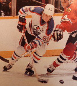 Wayne Gretzky on the puck - c. 1982.