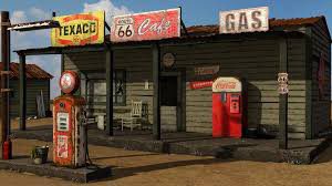 Vintage gas station where pumping the stuff really did generate income.