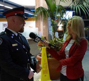One of a number of interviews Const. Massey experienced on Awards Night for Toronto Police Services.