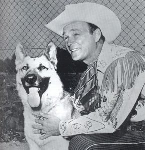 Roy Rogers and his TV wonder dog, Bullet.