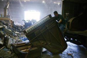 A piano graveyard in New York. New York Times photo.