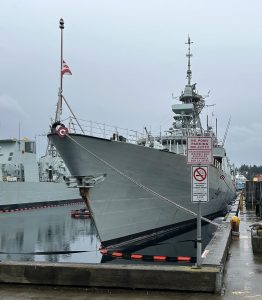 Royal Canadian Navy warship docked at CFB Esquimalt.